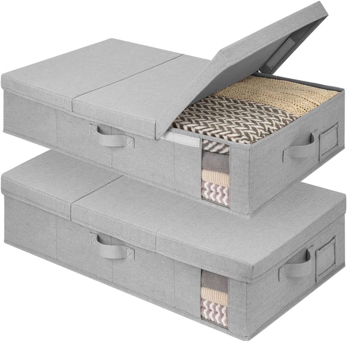 Under Bed Storage Bins with Lids, 2 Pack