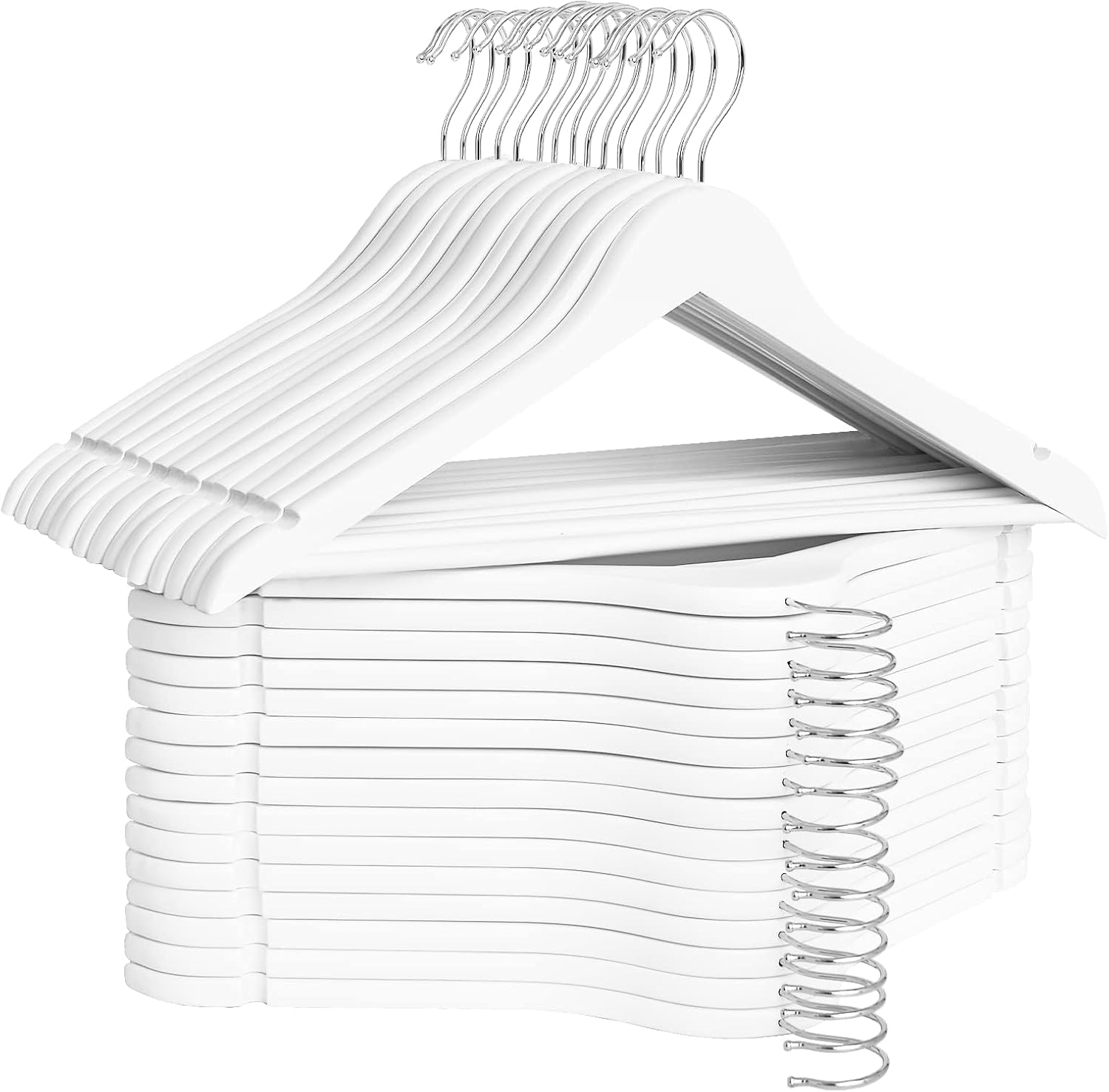 Wooden Hangers for Coats, Shirts, Jackets, Pants, Suits