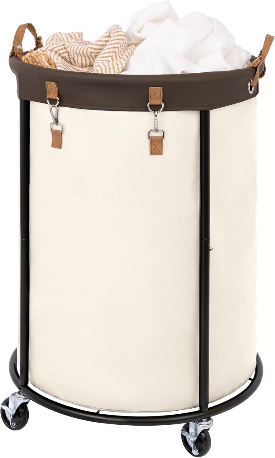 Rolling Laundry Basket, Clothes Hamper with Wheels, 1-Pack