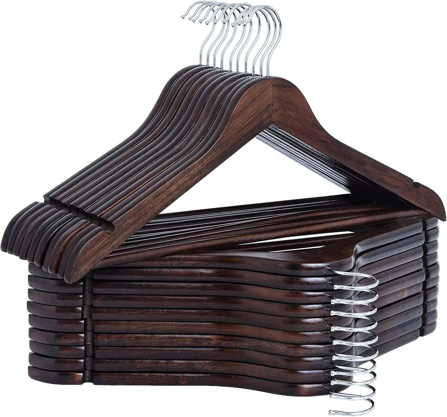 Wooden Hangers for Coats, Shirts, Jackets, Pants, Suits