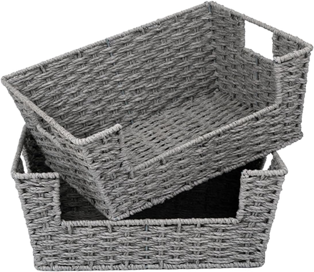 Wicker Pantry Baskets for Storage, 2 Pack