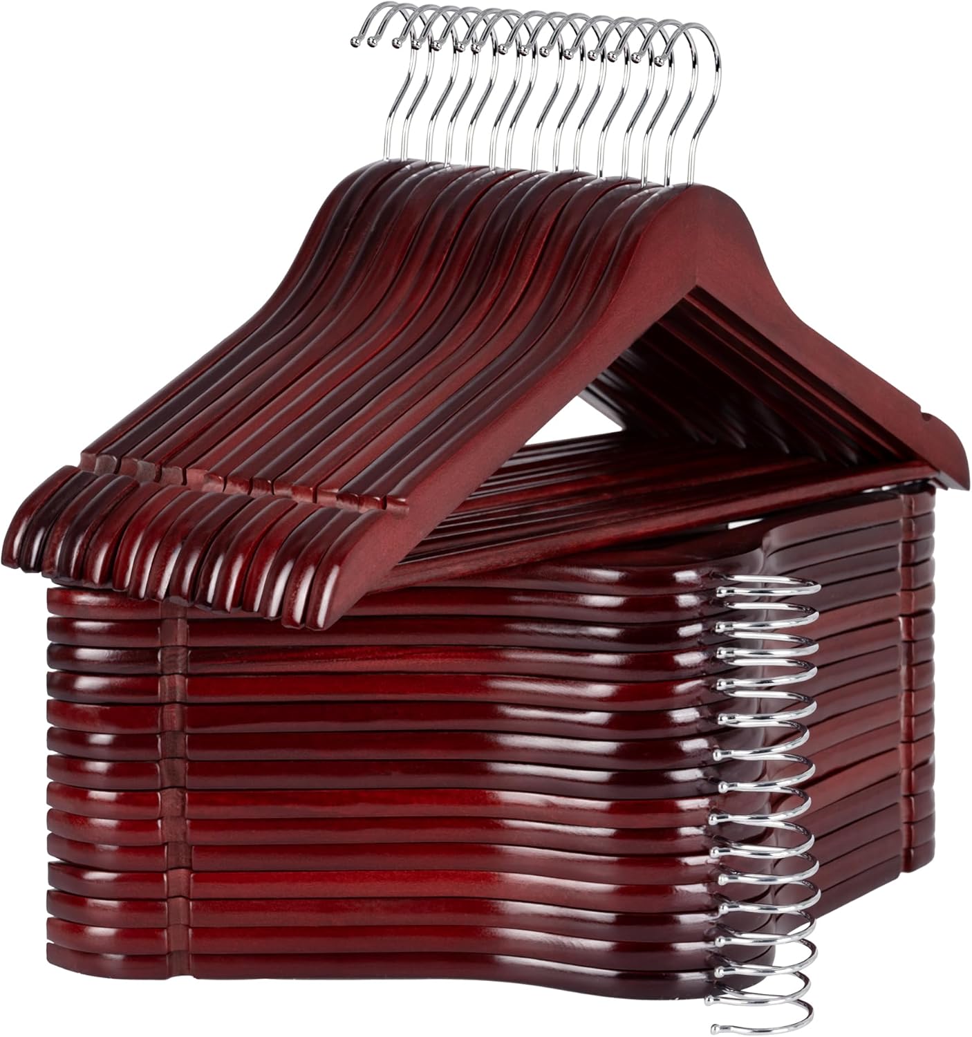 Wooden Hangers for Coats, Shirts, Jackets, Pants, Suits