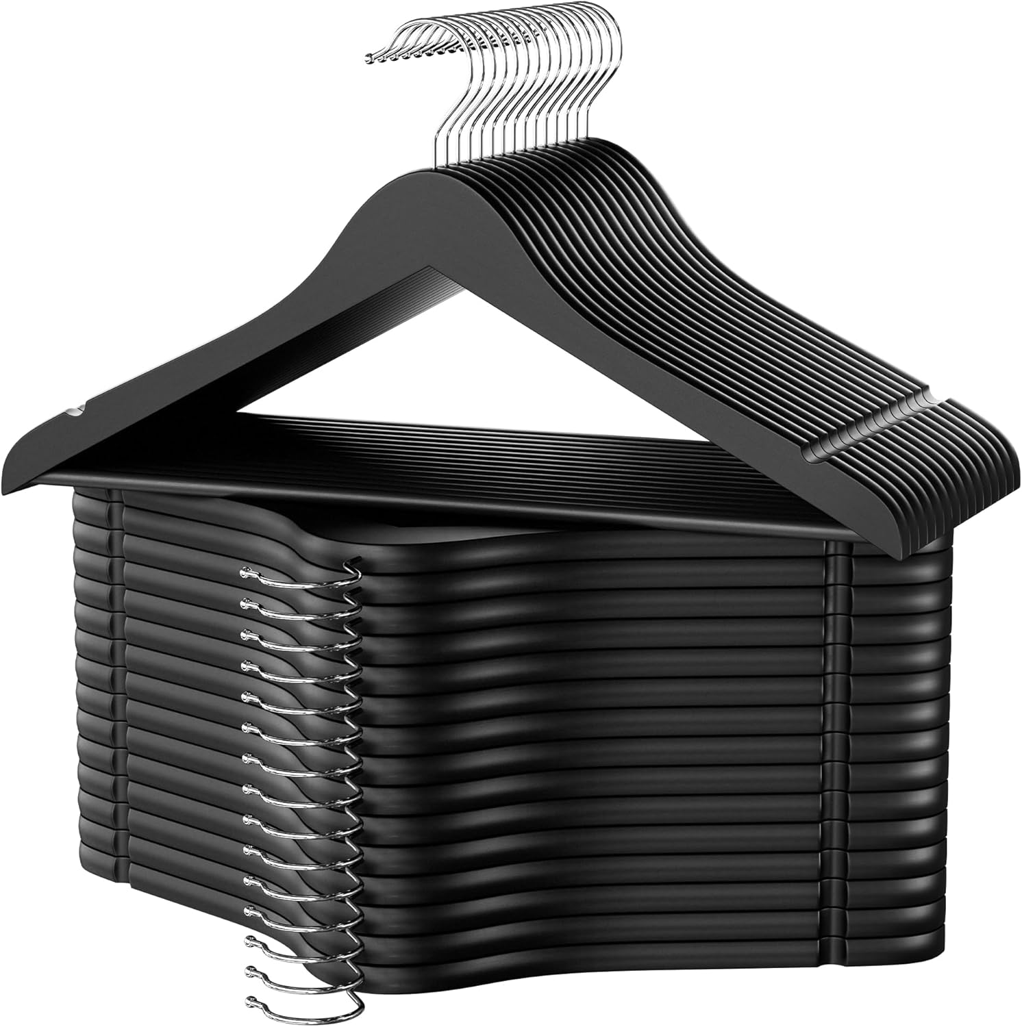 Wooden Hangers for Coats, Shirts, Jackets, Pants, Suits