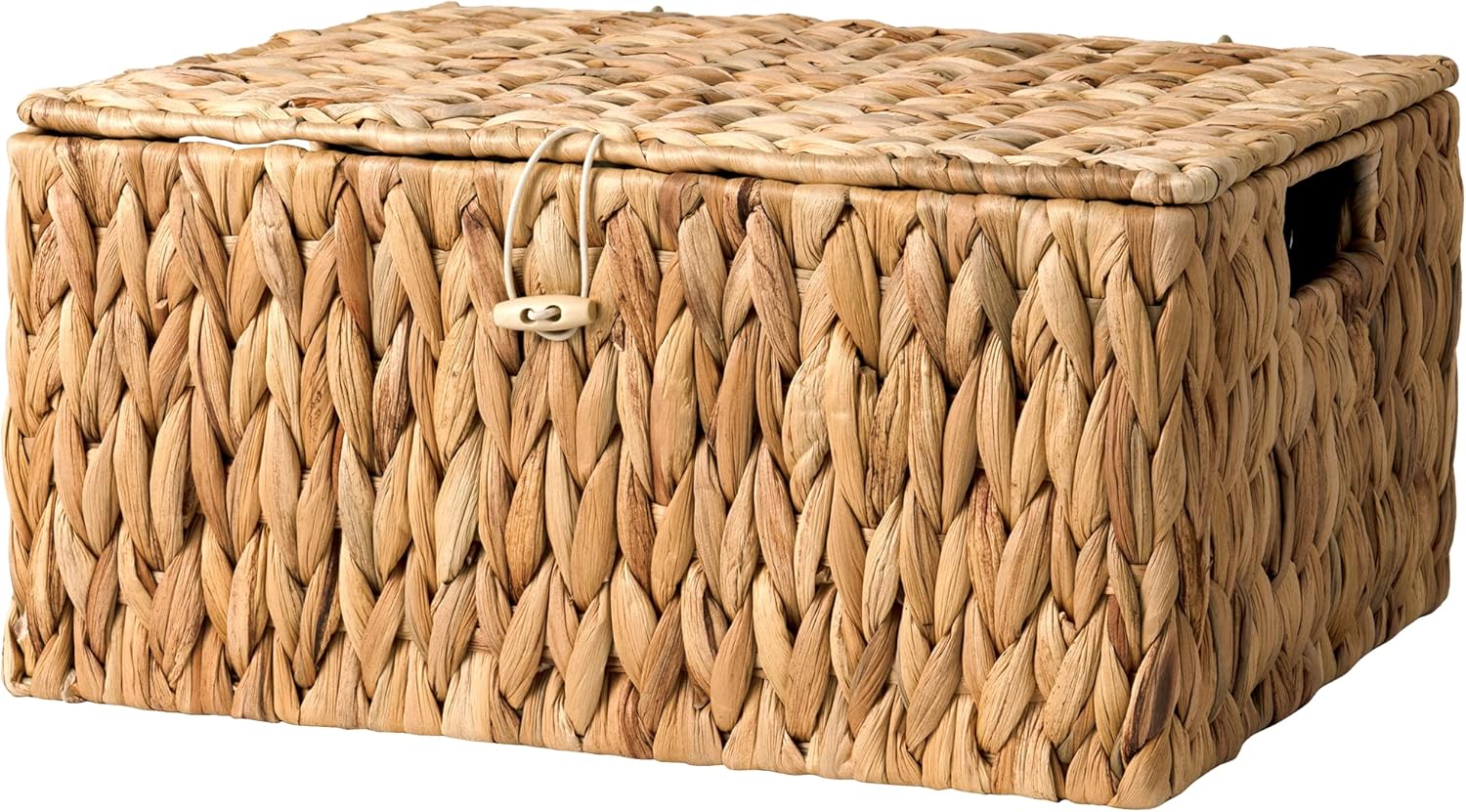 Wicker Basket with Lid and  Built-in Handles, Storage Basket for Organizing