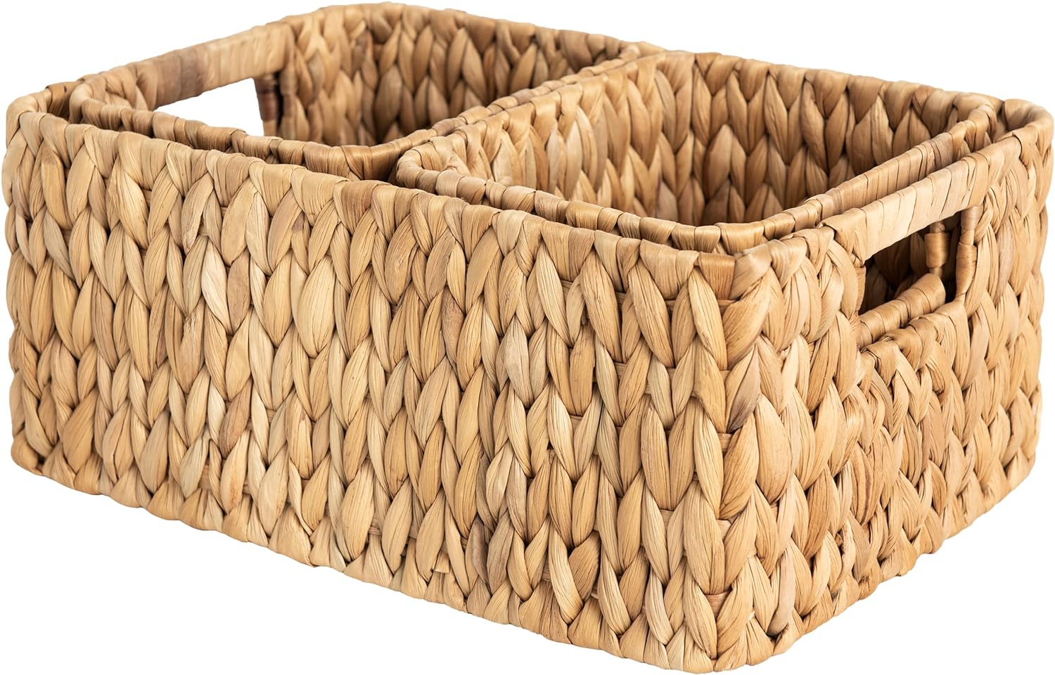 Wicker Baskets with Built-in Handles, Set of 3 (1PC Large, 2PCS Medium)