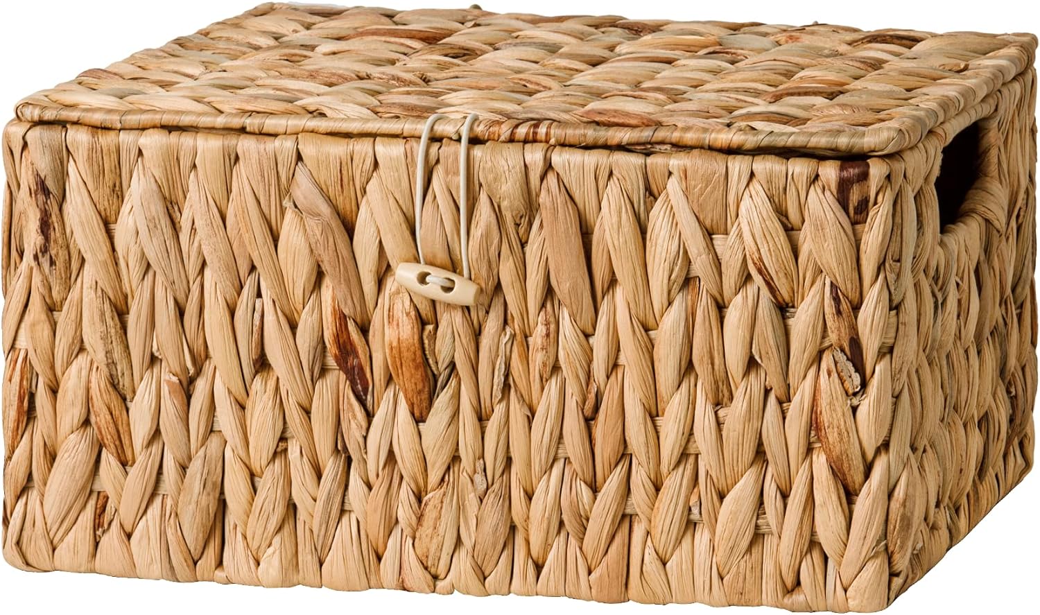 Wicker Basket with Lid and  Built-in Handles, Storage Basket for Organizing