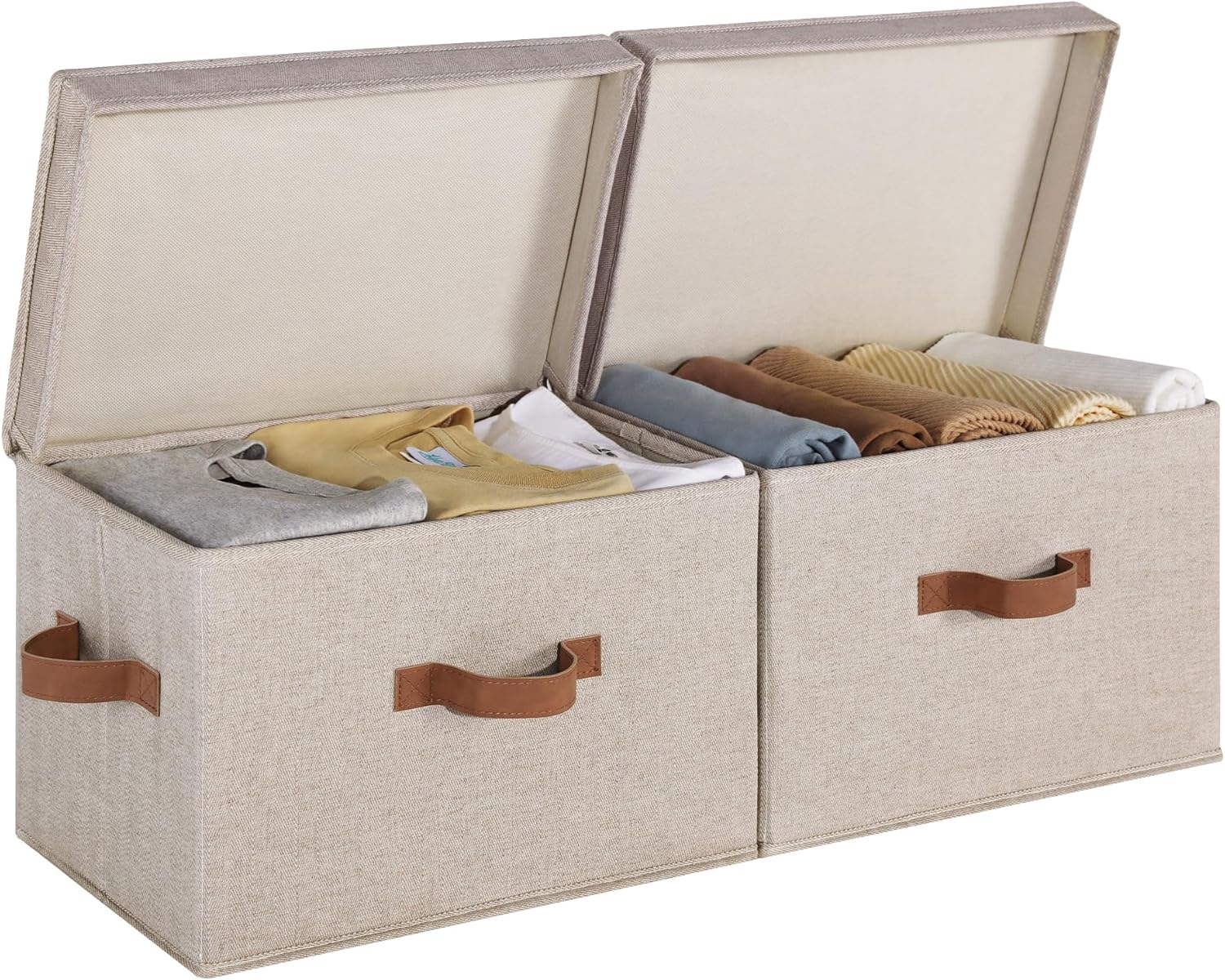 Fabric Storage Bins with Lid, 2-Pack