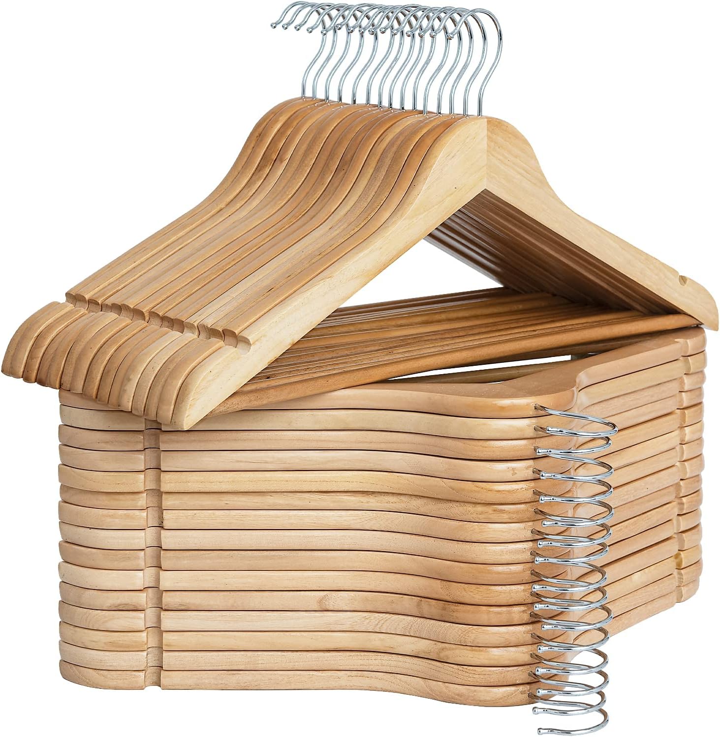 Wooden Hangers for Coats, Shirts, Jackets, Pants, Suits