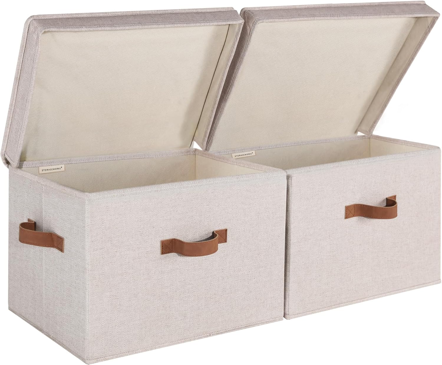 Fabric Storage Bins with Lid, 2-Pack