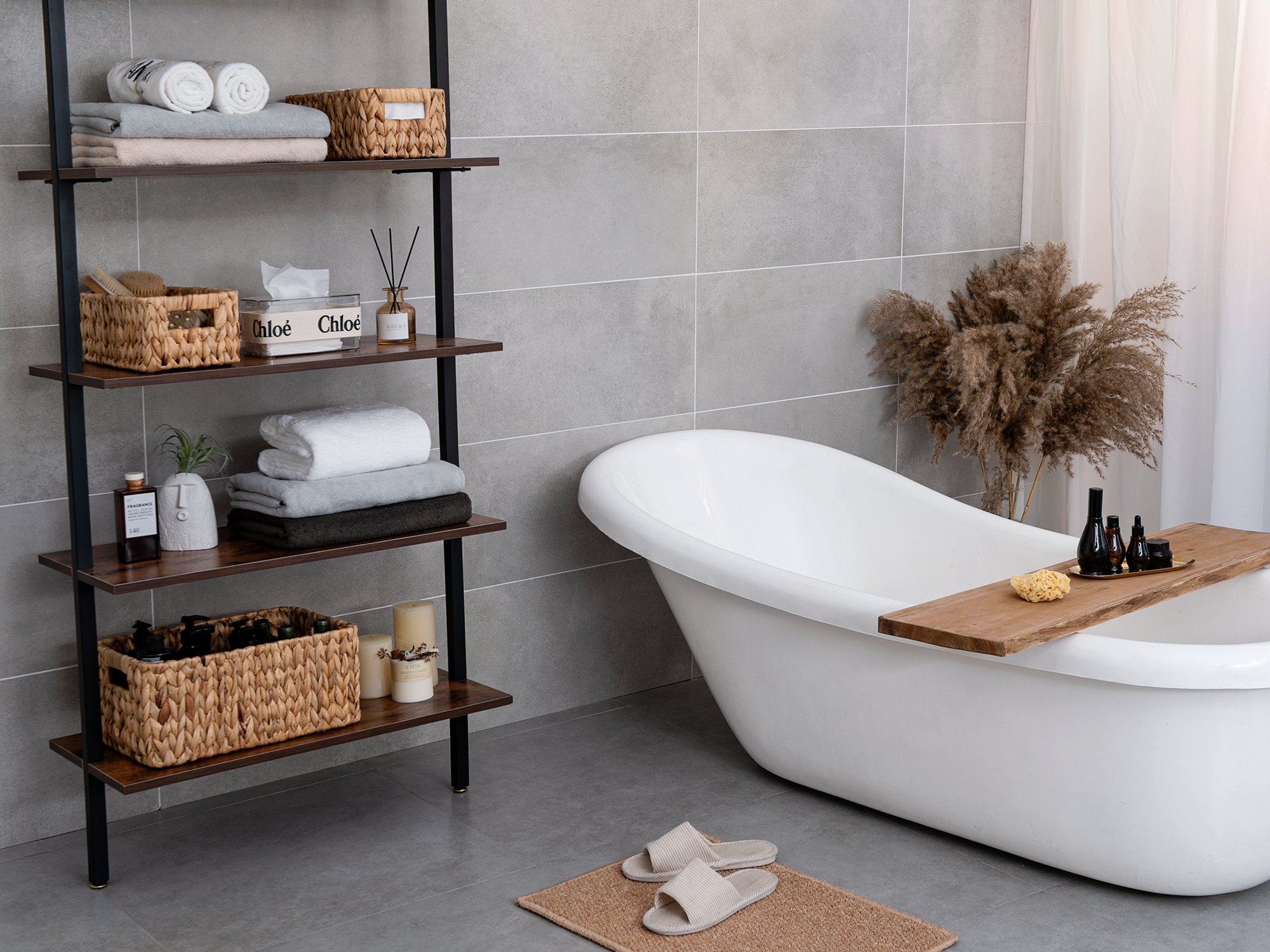 Wicker Baskets with Built-in Handles, Set of 3 (1PC Large, 2PCS Medium)