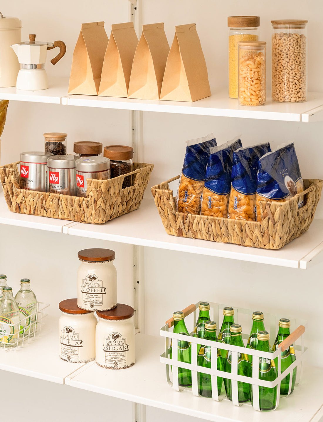 Wicker Pantry Baskets for Storage, 2 Pack
