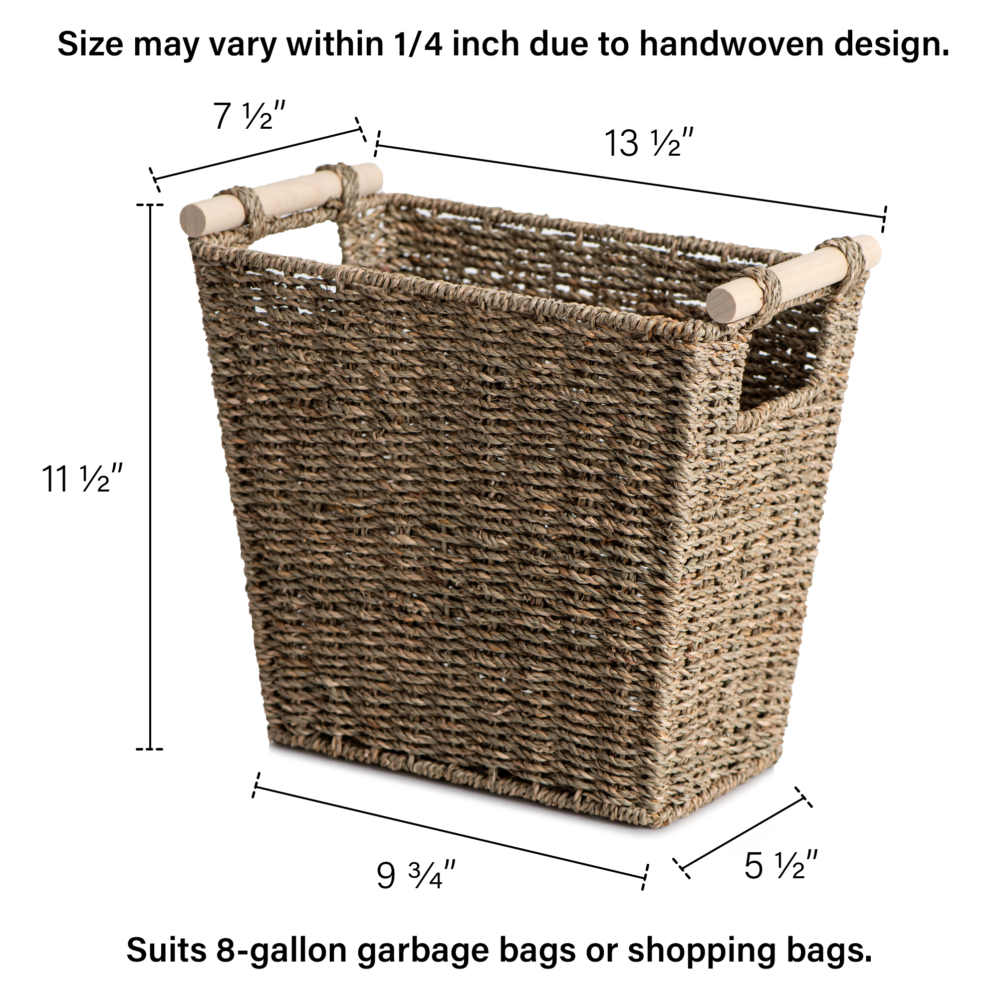 Waste Paper Baskets with Wooden Handles