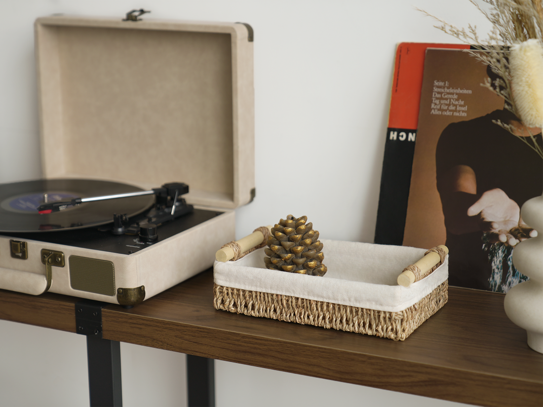 Small Wicker Baskets for Organizing with Natural Fiber Liner