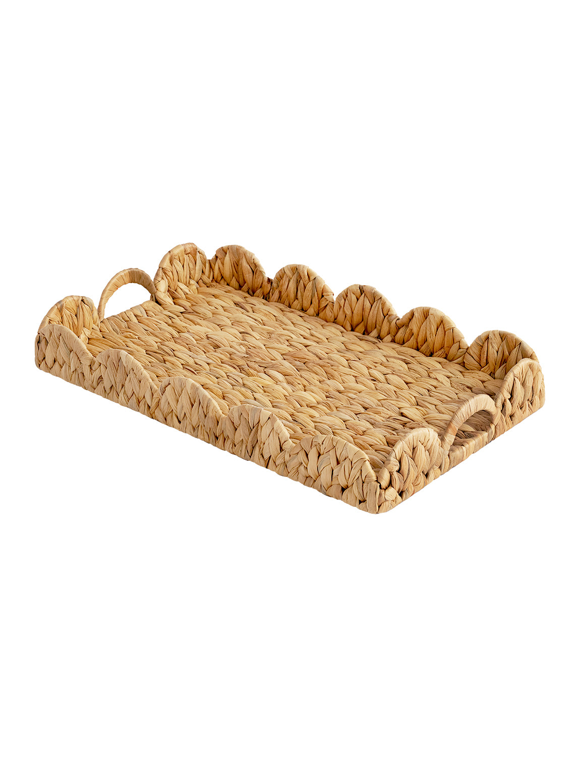 Wicker Scalloped Tray for Decorative & Organizing