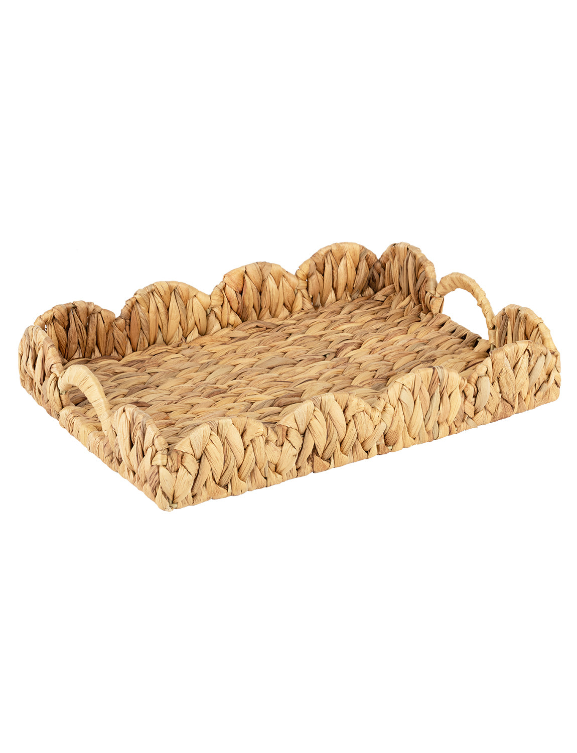 Wicker Scalloped Tray for Decorative & Organizing