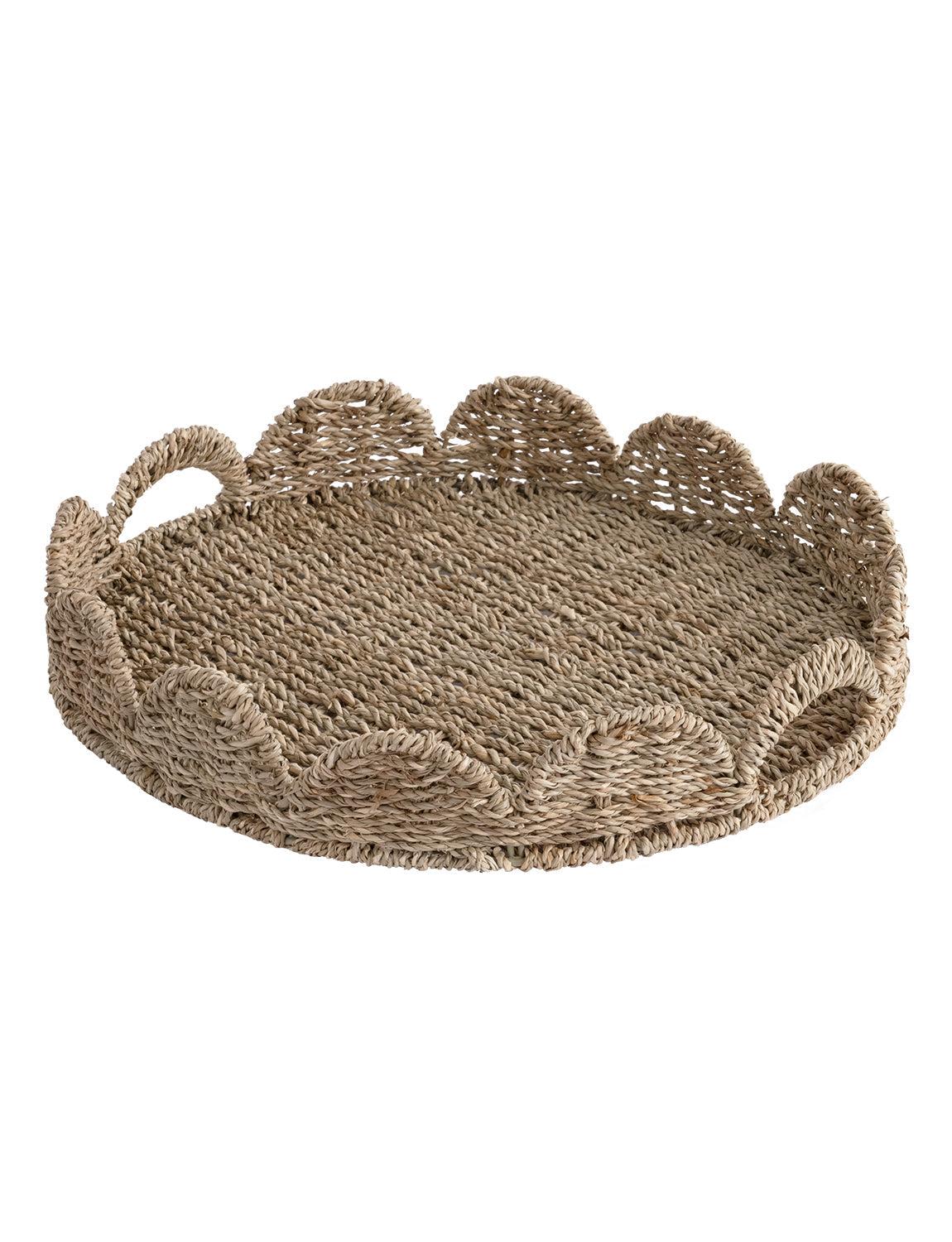 Wicker Scalloped Tray for Decorative & Organizing