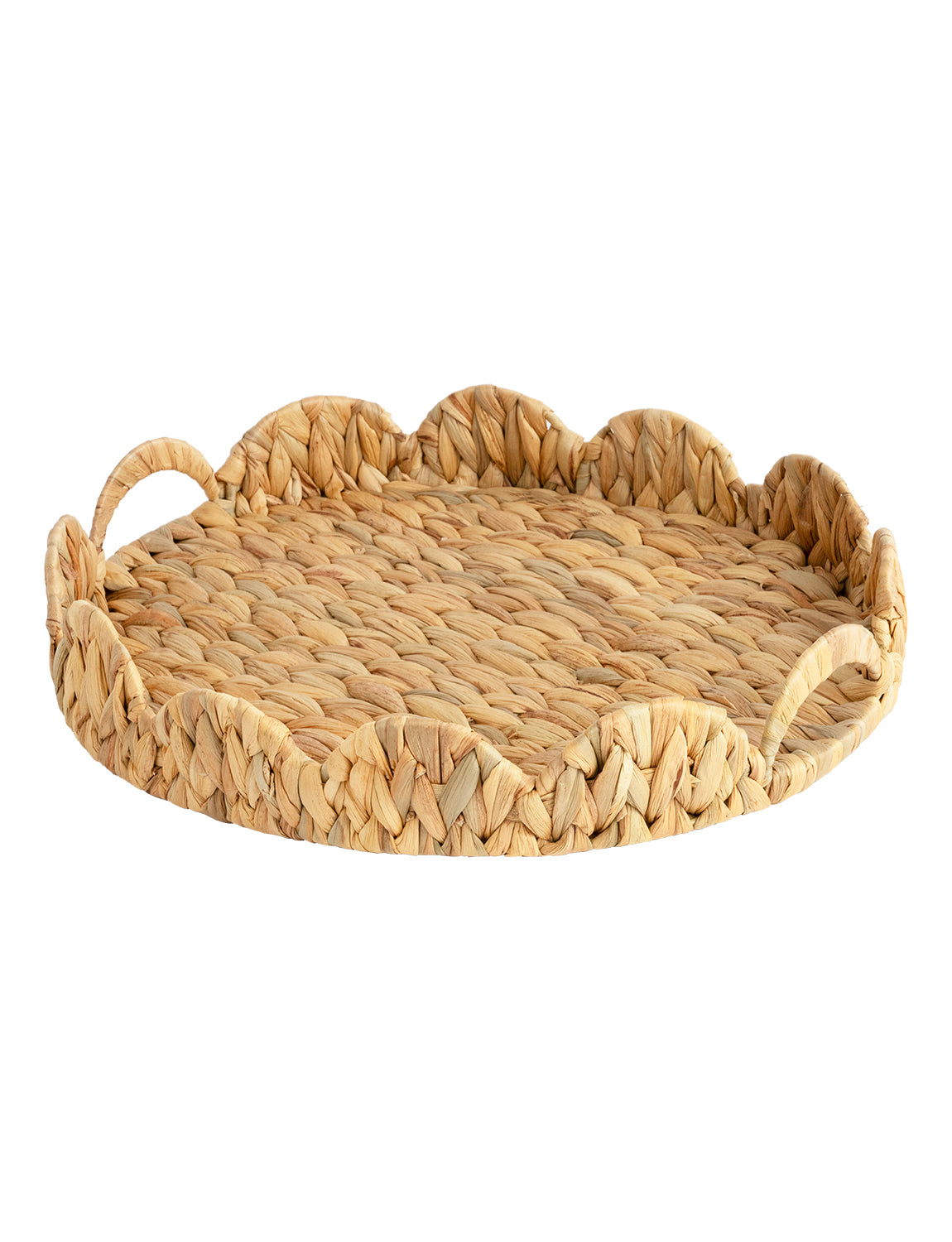 Wicker Scalloped Tray for Decorative & Organizing