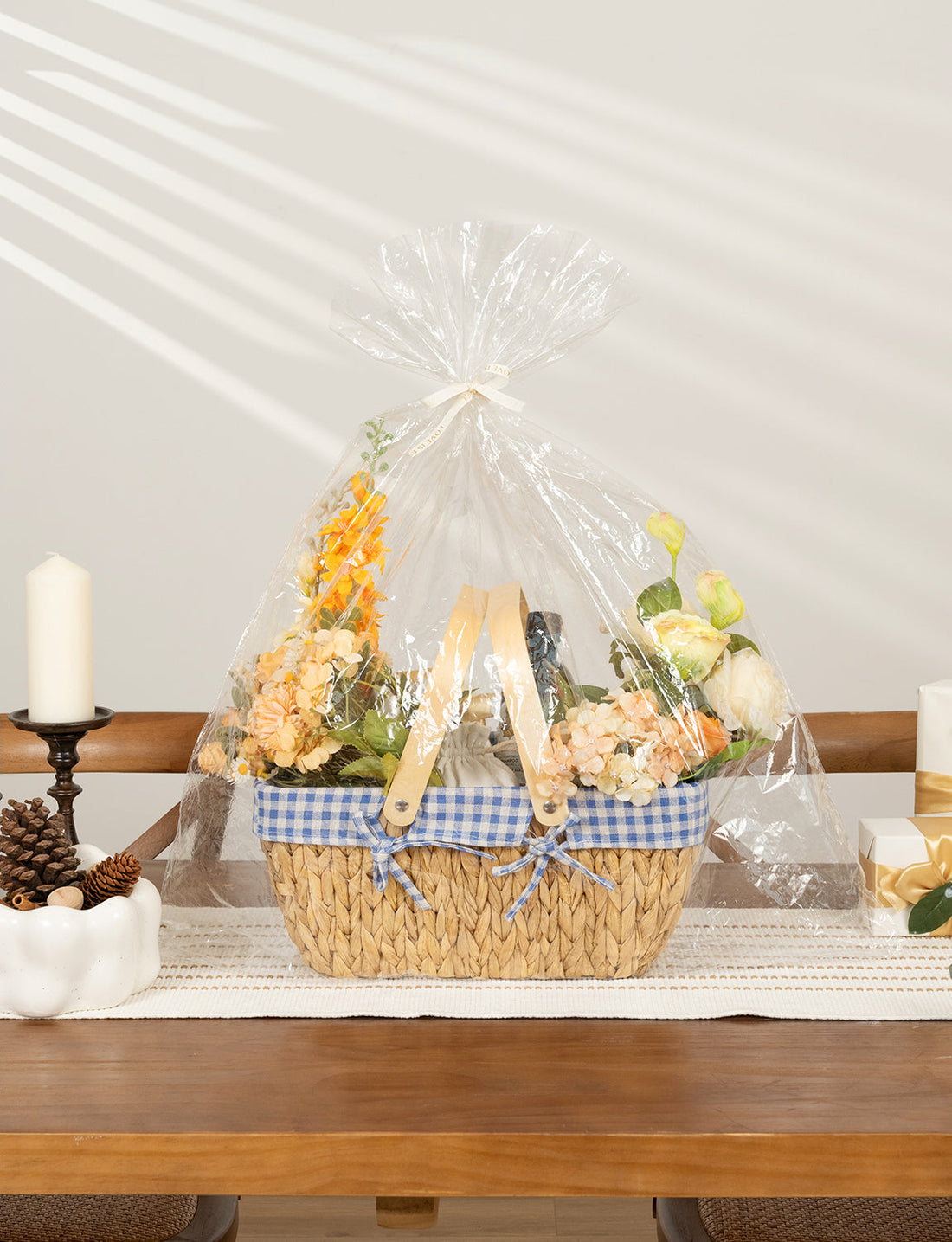 Wicker Basket with Washable Linner