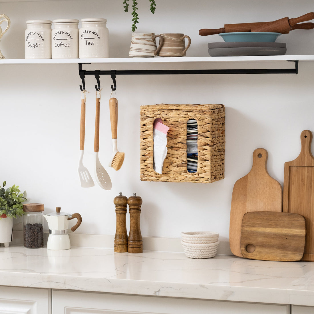 Trash Bag Holder with Lid, Garbage Bag Dispenser