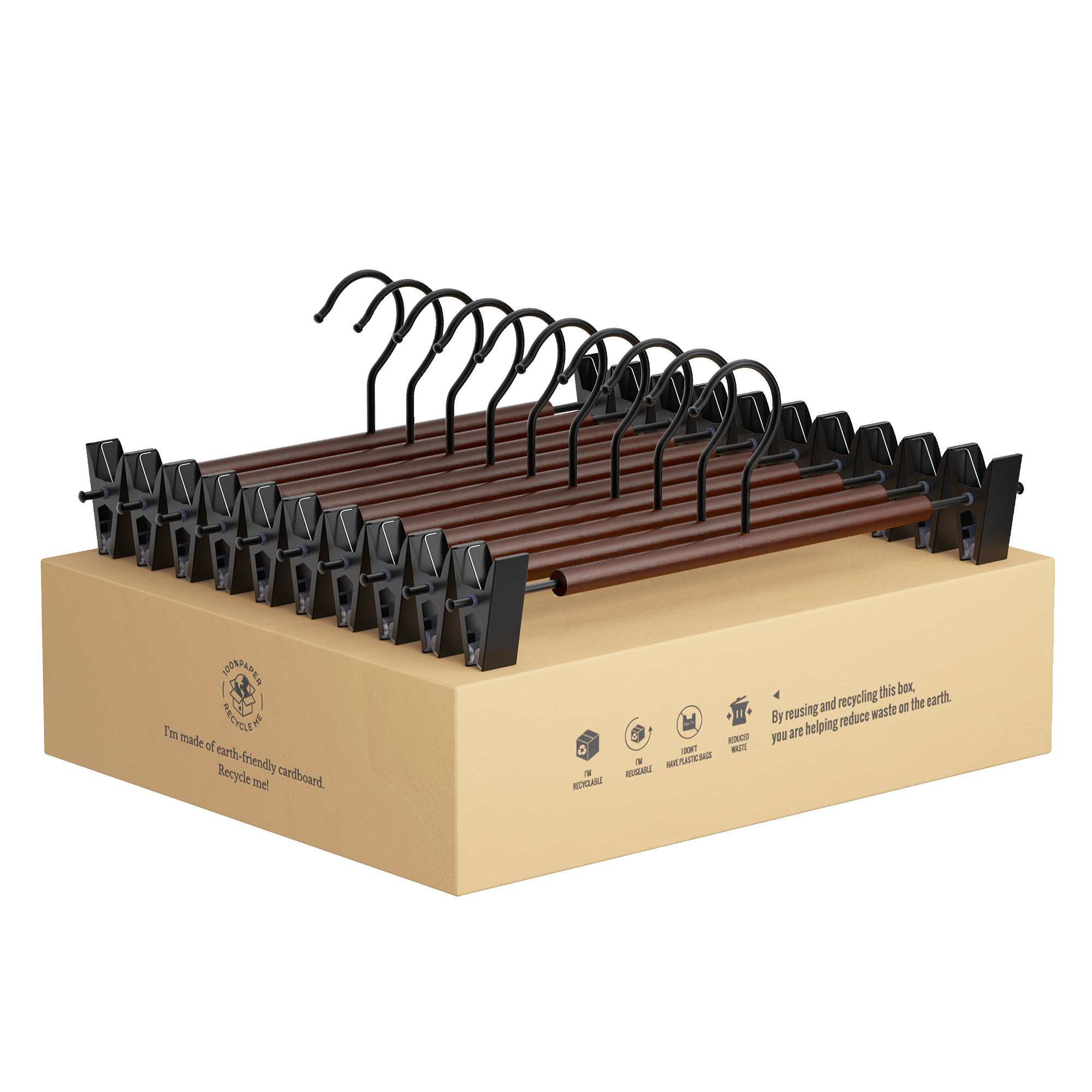 Pants Hangers with Clips, 10 Pack