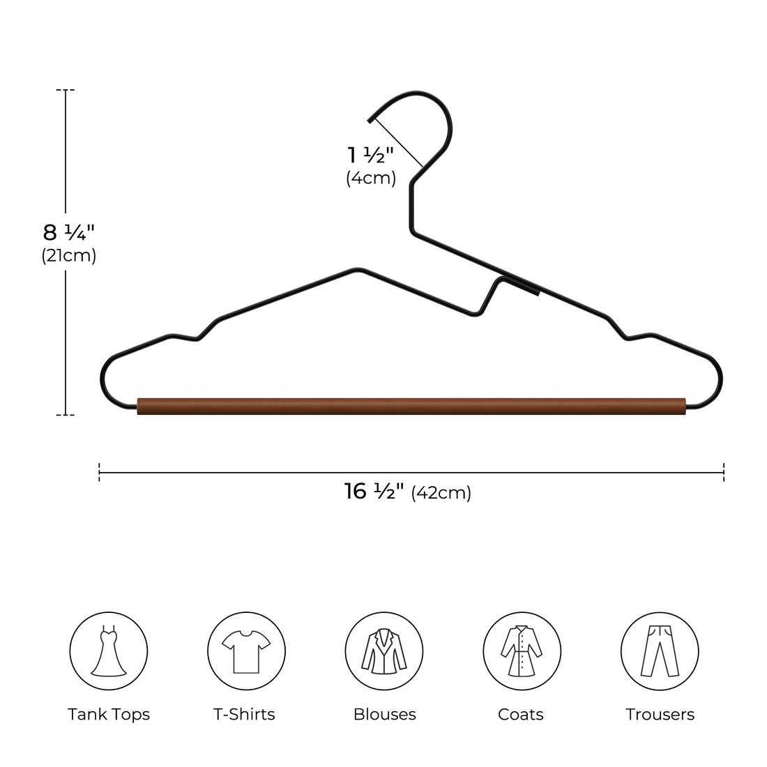 Wire Hangers with Wooden Pant Bar