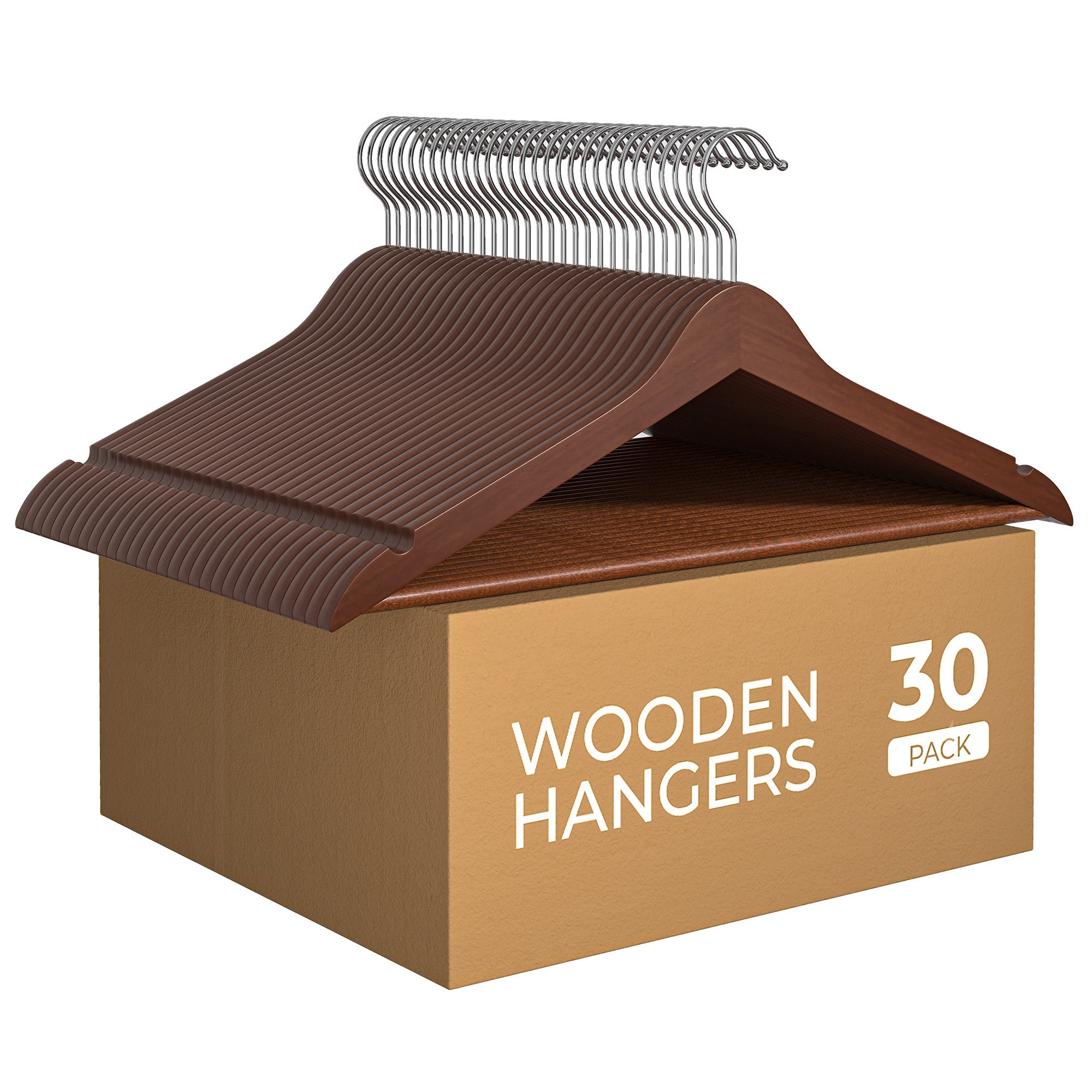 Wooden Hangers 20 Pack for Closet