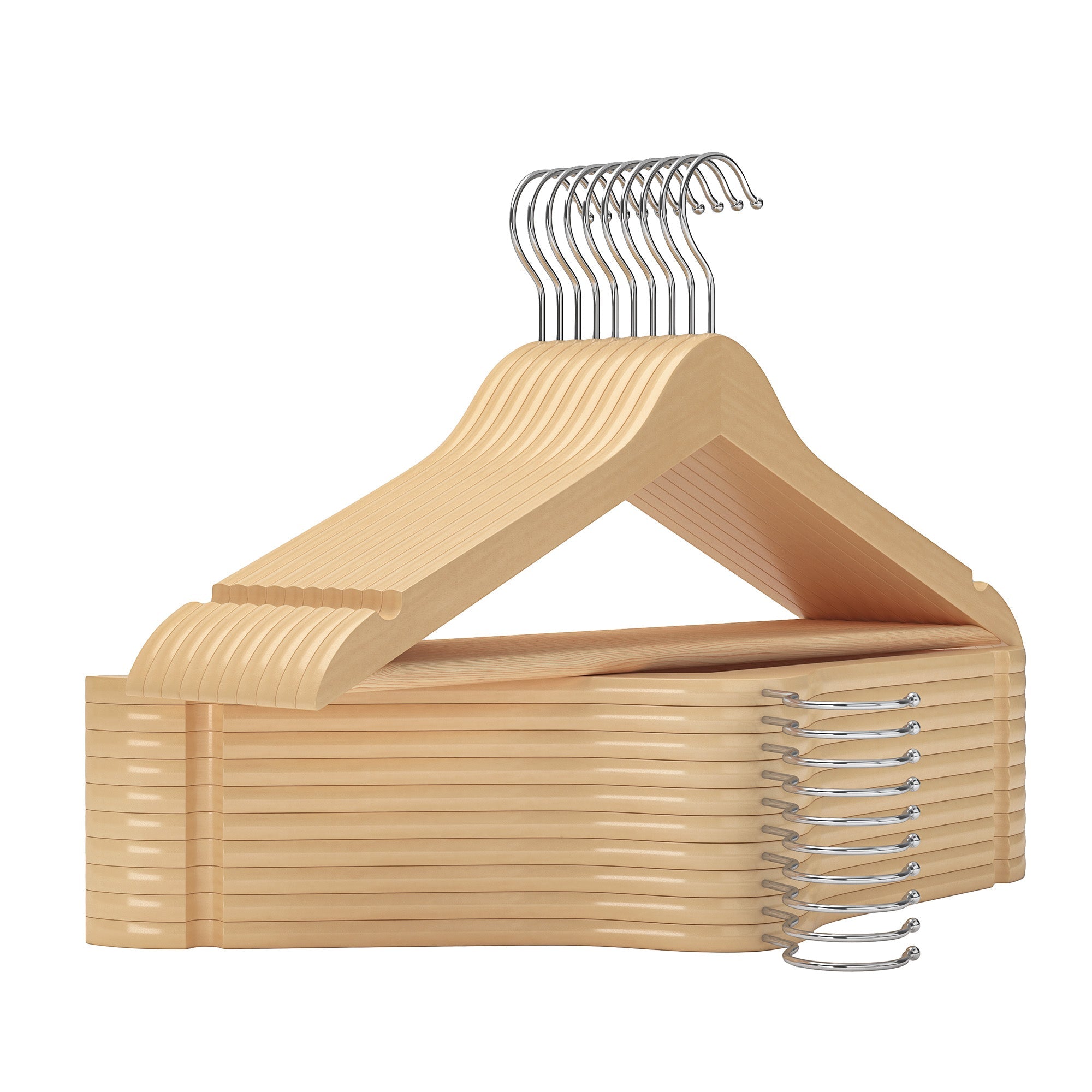 Wooden Hangers 20 Pack for Closet