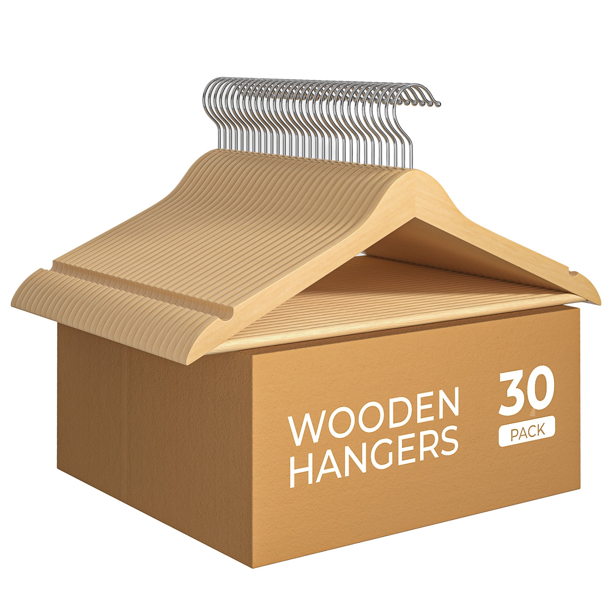Wooden Hangers 20 Pack for Closet