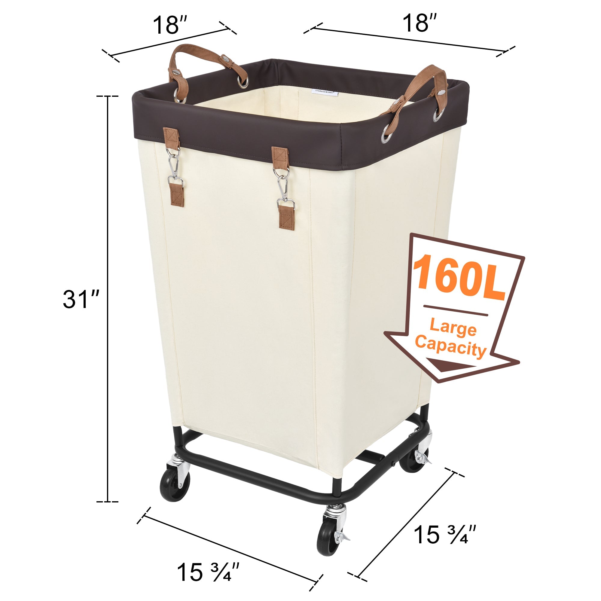 Laundry Basket with Wheels, 1 Pack