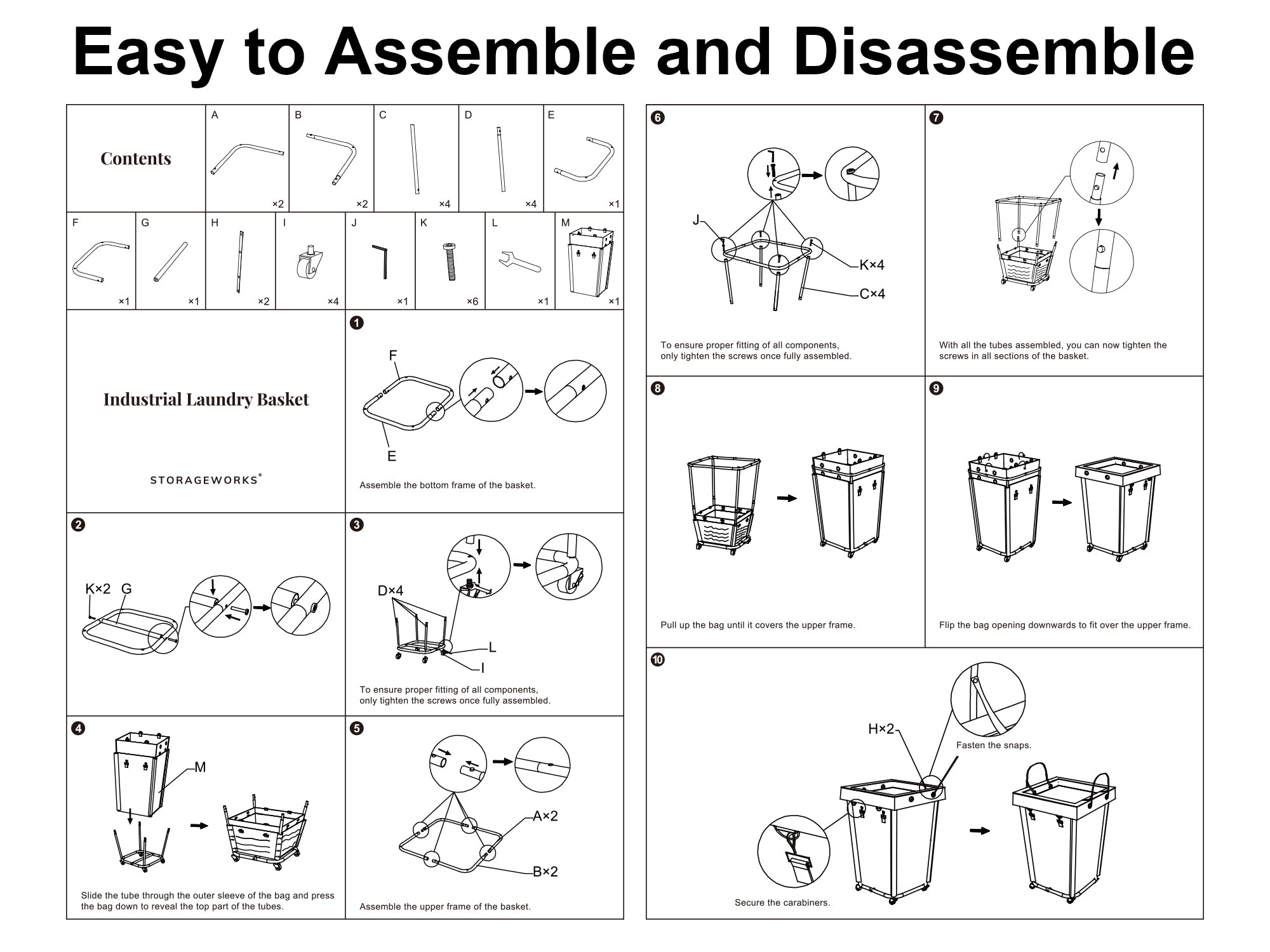 Laundry Basket with Wheels, 1 Pack