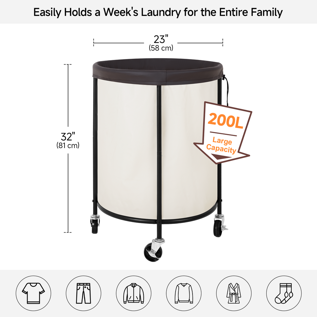 Laundry Basket with Wheels