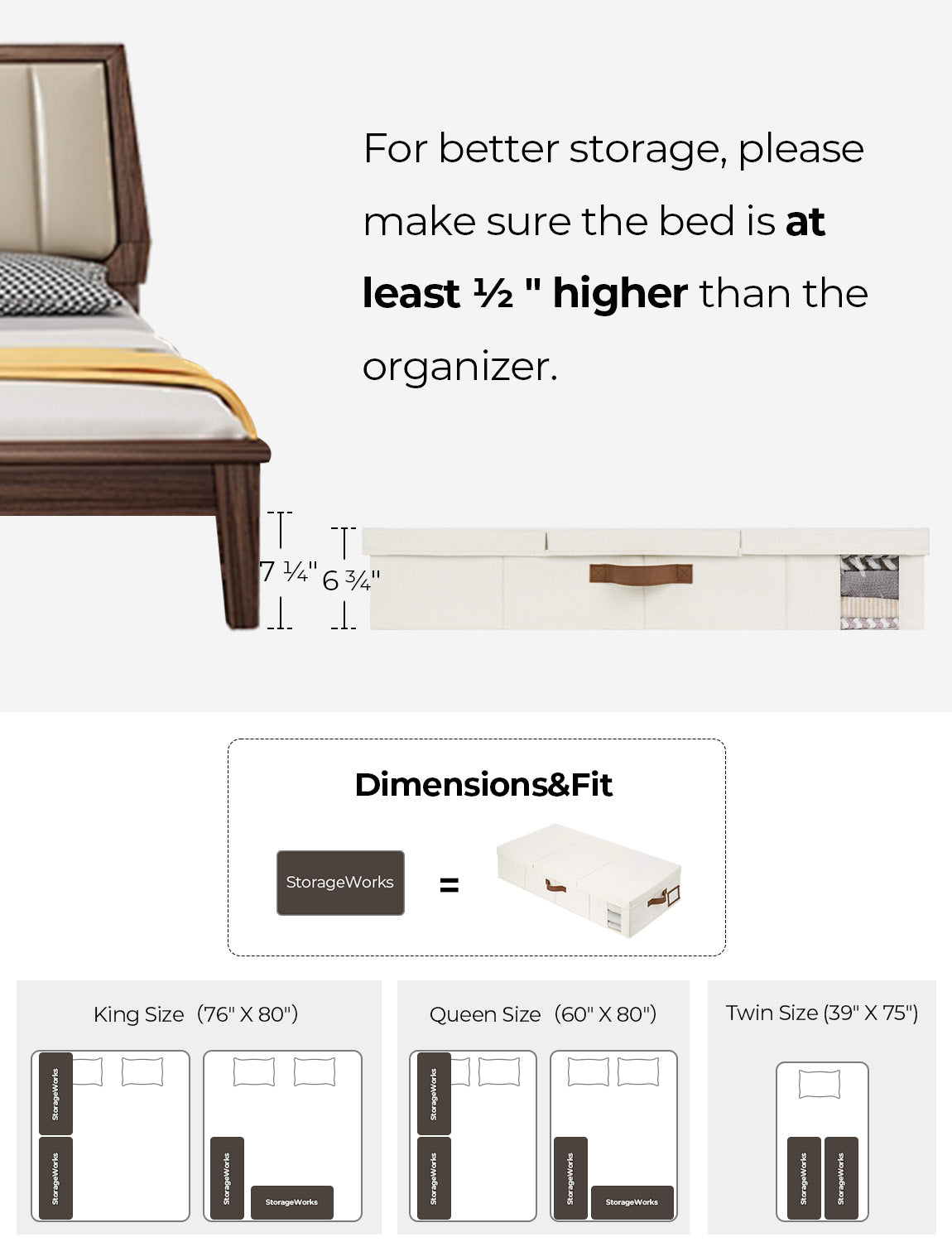 Under Bed Storage Bins with Lids, 2 Pack